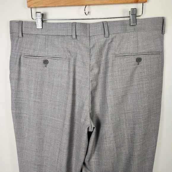 Mantoni 100% Italian Super Fine Wool No Pleat Dress Pants In Gray Size 38R #0413 - Picture 6 of 14